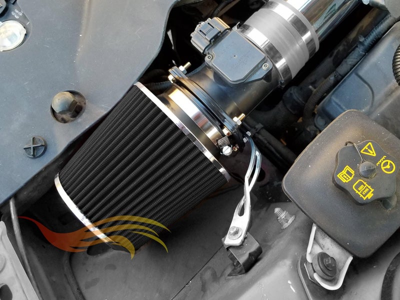 Rtunes Racing BLACK 4" 102 mm Inlet Truck Cold Air Cone Replacement Performance Washable Clamp-On Dry Air Filter (8" Tall) - Image 3